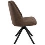 Set of 2 Brown Faux Leather Swivel Dining Chairs - Logan