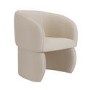 Curved Cream Boucle Tub Dining Chair - Lottie