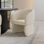 Set of 4 Curved Cream Boucle Tub Dining Chairs - Lottie