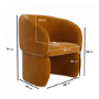 Curved Tan Textured Upholstered Dining Chair - Lottie