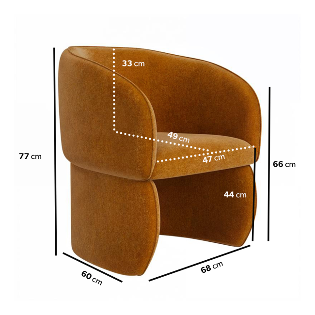 Curved Tan Textured Upholstered Dining Chair - Lottie