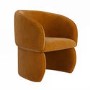 Curved Tan Textured Upholstered Dining Chair - Lottie