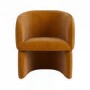 Curved Tan Textured Upholstered Dining Chair - Lottie