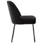 Set of 4 Black Fabric Dining Chairs with Piped Detail - Leighton