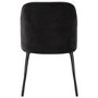 Set of 4 Black Fabric Dining Chairs with Piped Detail - Leighton