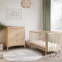 2 Piece Nursery Furniture Set with Cot Bed and Changing Table in White - Luna