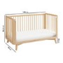 Wooden Convertible 3-in-1 Cot Bed and Mattress 140 x 70 cm - Luna