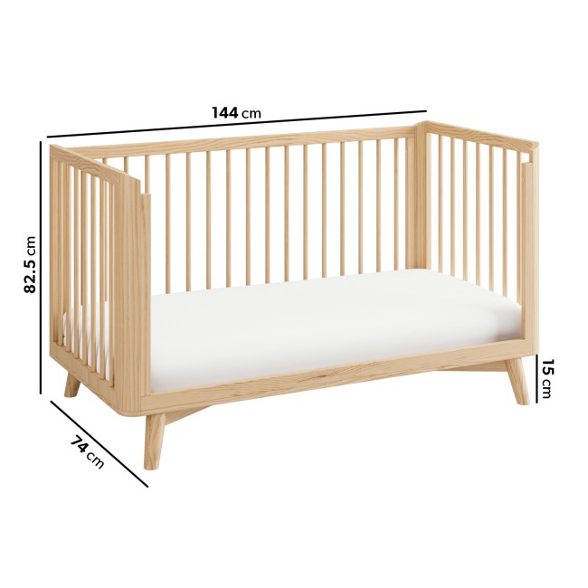 Wooden Convertible 3-in-1 Cot Bed - Luna