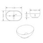 600mm Wood Effect Wall Hung Countertop Vanity Unit with Oval Basin and Shelf - Lugo