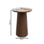 Neutral Round Ceramic Nest of 2 Tables with Walnut Pedestal Bases - Malia