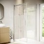 1000x800mm Chrome Frameless Fluted Glass Sliding Shower Enclosure Right Hand - Matira