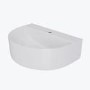 Round Wall Hung Basin 607mm with Chrome Tap Bottle Trap and Waste - Milos