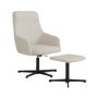 Cream Fabric Recliner Swivel Office Chair with Footrest  - Mila