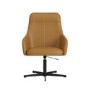 Tan Faux Leather Recliner Swivel Office Chair with Footrest - Mila