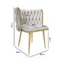 Warm Grey Linen Accent Chair with Gold Legs - Malika