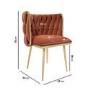 Orange Velvet Accent Chair with Gold Legs - Malika