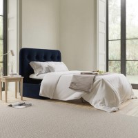 Single Guest Bed in a Box with Mattress in Navy Velvet - Myles