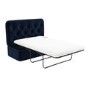 Single Footstool Sofa Bed with Mattress in Navy Velvet - Myles