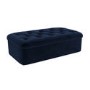 Single Footstool Sofa Bed with Mattress in Navy Velvet - Myles