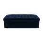 Single Footstool Sofa Bed with Mattress in Navy Velvet - Myles