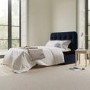 Single Footstool Sofa Bed with Mattress in Navy Velvet - Myles