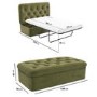 Single Footstool Sofa Bed with Mattress in Olive Green Velvet - Myles