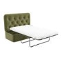 Single Footstool Sofa Bed with Mattress in Olive Green Velvet - Myles