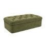 Single Footstool Sofa Bed with Mattress in Olive Green Velvet - Myles