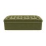 Single Footstool Sofa Bed with Mattress in Olive Green Velvet - Myles