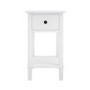 Kids White Wooden Bedside Table with Drawer and Shelf - Marlowe