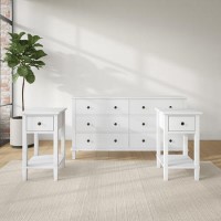 White 3 Piece Bedroom Furniture Set - Marlowe