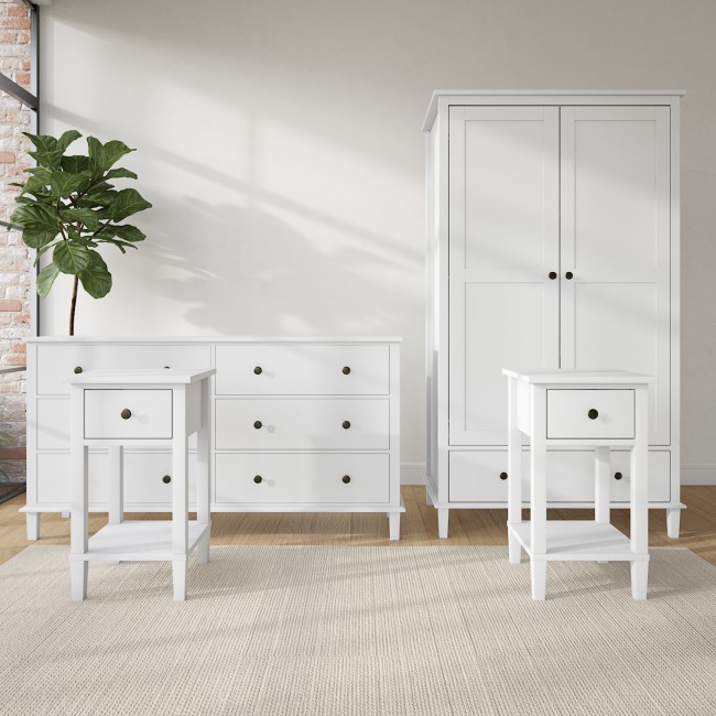 White 4 Piece Bedroom Furniture Set - Marlowe