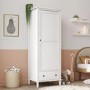 Kids White Single Wardrobe with Drawer - Marlowe