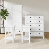 White 4 Piece Bedroom Furniture Set - Marlowe