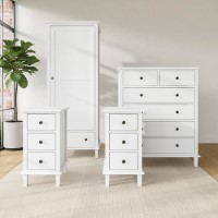 White 4 Piece Bedroom Furniture Set - Marlowe