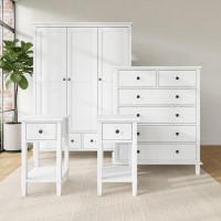 White 4 Piece Bedroom Furniture Set - Marlowe