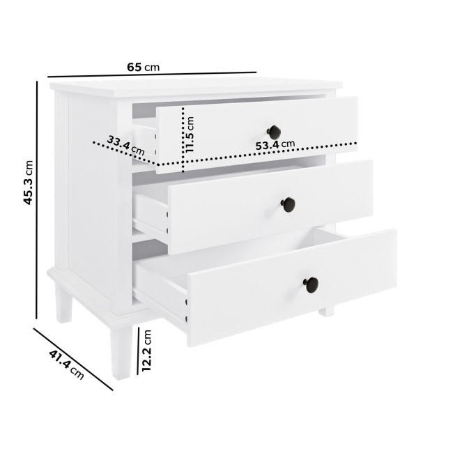 White 3 Piece Bedroom Furniture Set - Marlowe