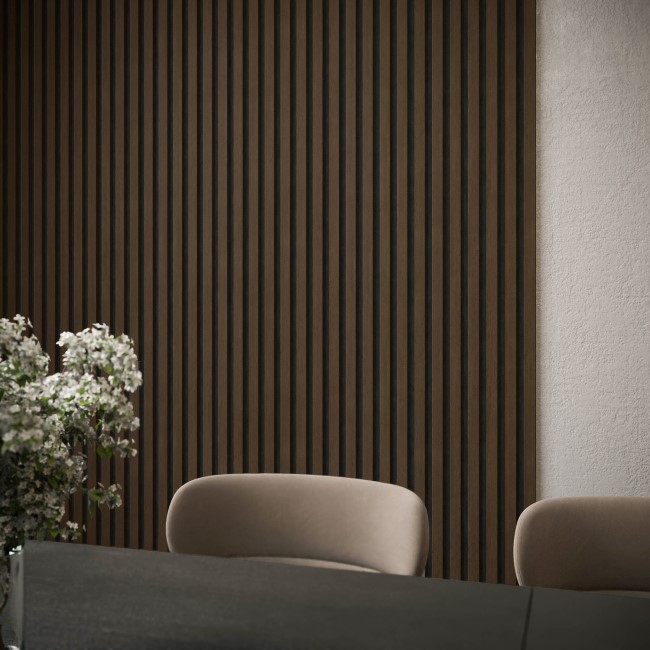 Walnut Acoustic Wall Panel - 240cm x 60cm - Delamere