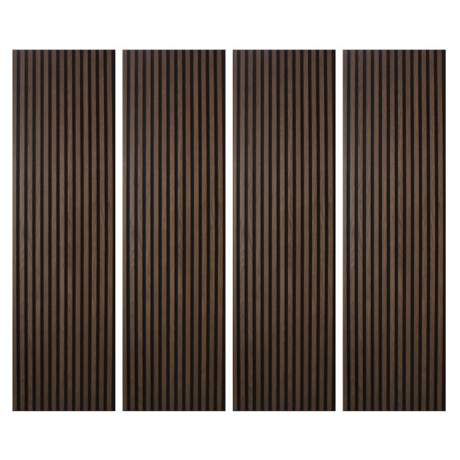 Pack of 4 Walnut Acoustic Wall Panels - 240cm x 60cm - Delamere