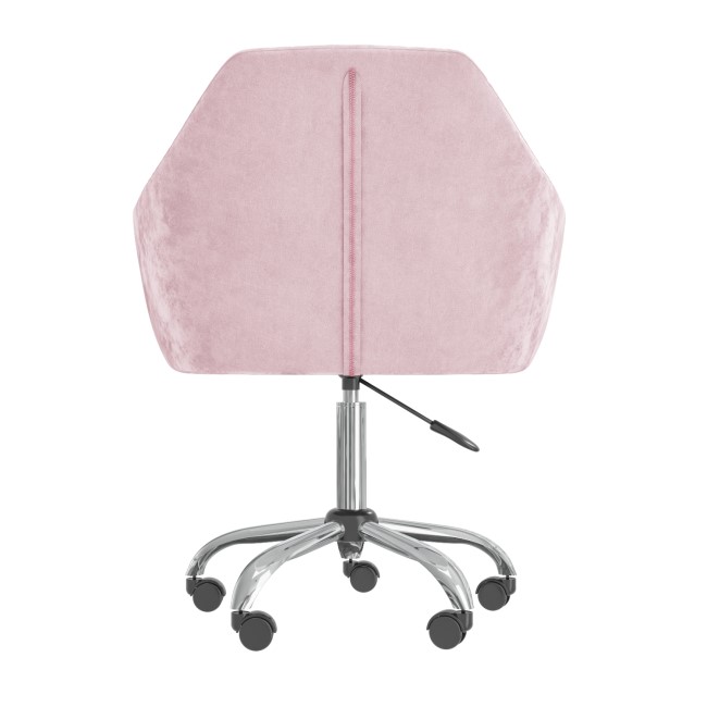 Pink Velvet Chesterfield Swivel Office Chair - Marley