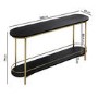 Large Black Wood and Gold Console Table with Storage Shelf - Myla