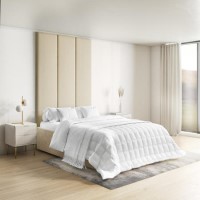 Upholstered Wall-Mounted Headboard Panels in Beige Velvet - Double - Neve