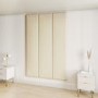 Upholstered Wall-Mounted Headboard Panels in Beige Velvet - Double - Neve