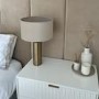 Upholstered Wall-Mounted Headboard Panels in Beige Velvet - Double - Neve