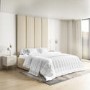 Upholstered Wall-Mounted Headboard Panels in Beige Velvet - King and Super King Size - Neve