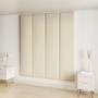 Upholstered Wall-Mounted Headboard Panels in Beige Velvet - King and Super King Size - Neve