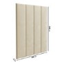 Upholstered Wall-Mounted Headboard Panels in Beige Velvet - King and Super King Size - Neve