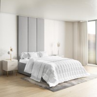 Upholstered Wall-Mounted Headboard Panels in Grey Velvet - Double - Neve