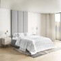 Upholstered Wall-Mounted Headboard Panels in Grey Velvet - Double - Neve