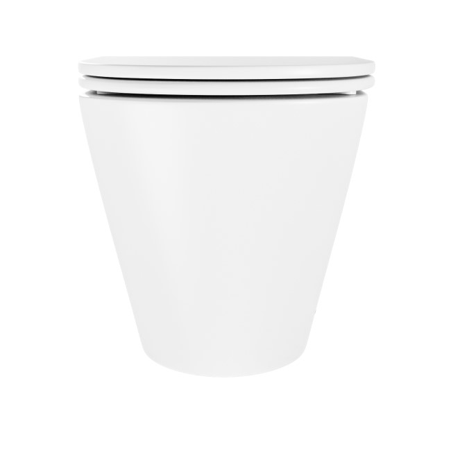 Matt White Back to Wall Rimless Toilet with Soft Close Seat - Newport